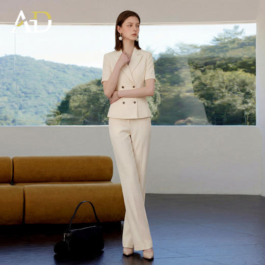 AD正式场合夏装短袖西装套装女2026新款高级感高知得体穿搭职业装 商品图3