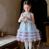 【清凉透气！甜美亮眼】女童蓝色连衣裙2026夏季宝宝甜美沙滩公主裙儿童吊带蓬蓬礼服纱裙。xb 商品缩略图2