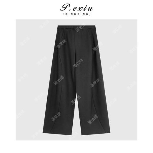 04-3潘依绣丁丁宠粉绵羊毛醋酸立体剪裁多片设计百搭松紧腰阔腿休闲裤Q10250 商品图1