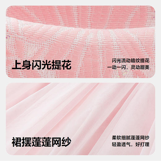 迷你巴拉巴拉女童裙子儿童新中式立领拼接网纱连衣裙2026春新品 商品图3