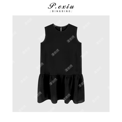 04-3潘依绣丁丁宠粉【仲夏小调】醋酸简约优雅拼接捏褶花苞连衣裙SH0096 商品图1