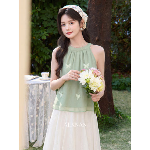 鹿向南【0402/20:00新品前1小时7折限量100件】绿色背心 商品图4