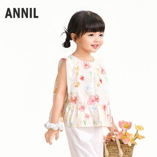 【实体店同款】女童圆领上衣夏季新款安奈儿童装XG621208 商品图1