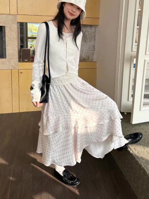 nothe Case布然/NC261830/「淡紫落日」垂感波点 缎面插片不规则飘逸温柔半身裙 商品图2