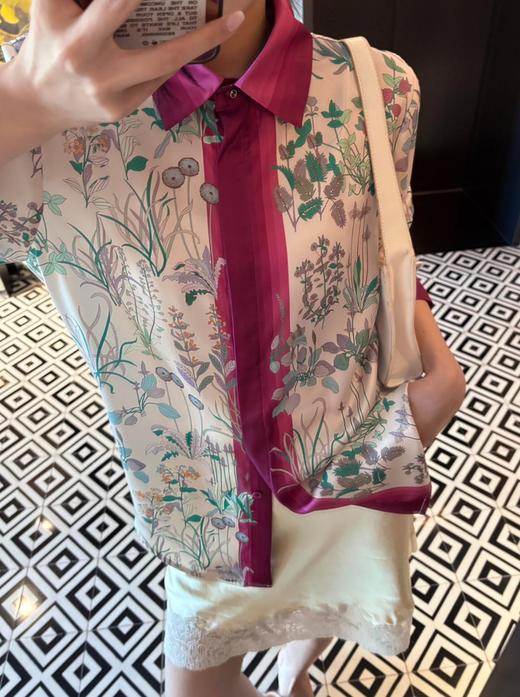 女款丝质印花长袖衬衫ba012 商品图3