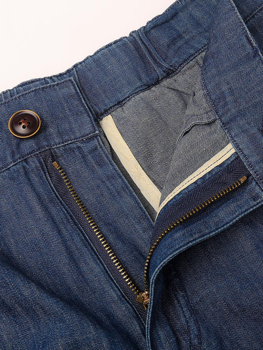 极简通勤高腰半松紧腰牛仔短裤 天丝棉透气薄款 夏季宽松 A 字阔腿开叉显瘦热裤 商品图2