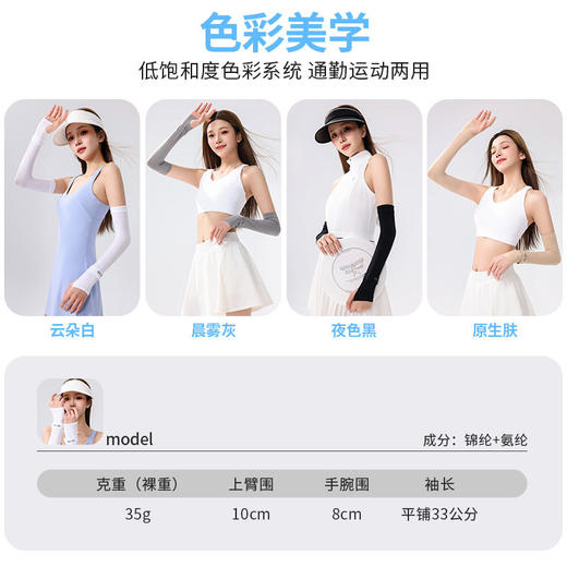 任选二双19.9元 2026新款假两件防晒冰袖夏季UPF50+防紫外线防晒骑行运动袖套 商品图1