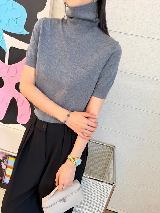 古驰 最新款灰色高领针织短袖 商品图1