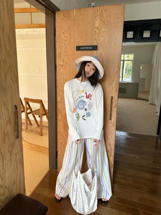 nothe Case布然/NC261620/「沙滩海贝」趣味印花 雪花棉宽松透气防晒罩衫长袖T恤 商品图2