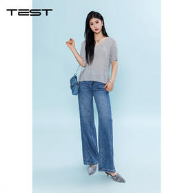 夏上新V领收腰遮肉显瘦不挑身材百搭通勤针织衫1262067