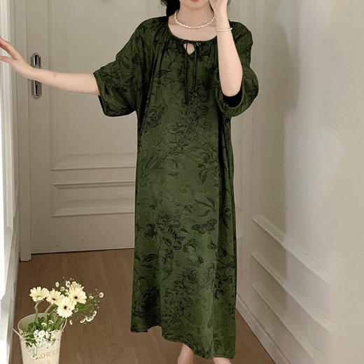 强烈推荐！超~舒服~凉快的睡裙！【超值2件！单拍不发，加购2件到手69元】it hut 绵绸长裙 可居家可外穿 宽松舒适 7款花型可选 商品图5