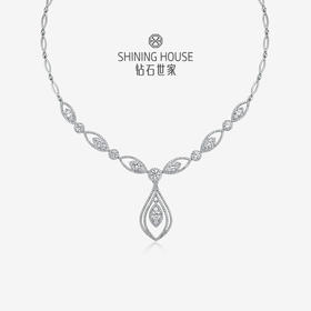 幻美佳人系列[天然] 钻石世家 18k金钻石项链 18K金钻石耳饰 天然真钻K金项链K金耳饰婚嫁结婚订婚耀目群镶18K金天然真钻钻石项链钻石耳饰（预计3天发货）