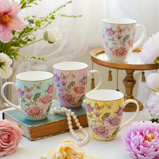 【AYNSLEY/安斯丽】 蝴蝶花园马克杯套装 350ml*4 商品图0