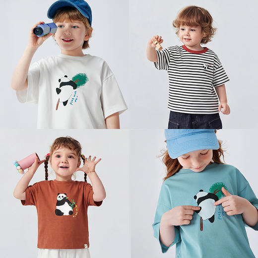 迷你巴拉巴拉儿童短袖T恤宝宝一家三口吸湿速干亲子装2026夏新品 商品图2