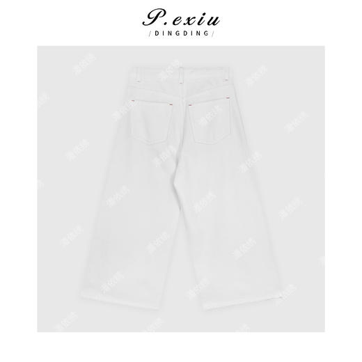 04-3潘依绣丁丁宠粉100%棉洗水口袋针织阔腿九分牛仔裤 D6851 商品图2