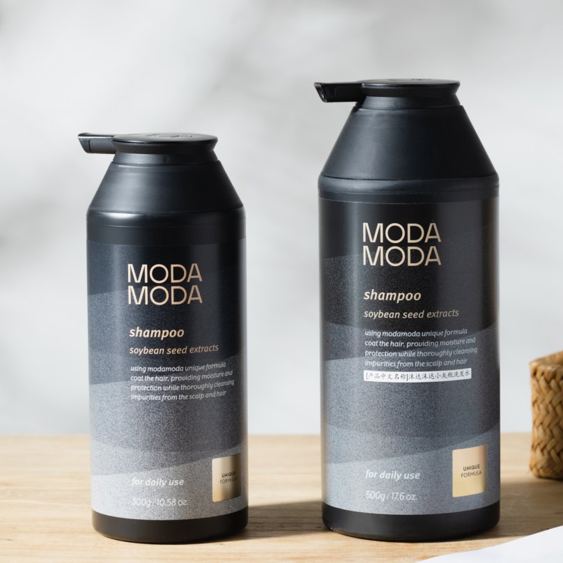 韩国modamoda小灰瓶洗发水|10种专利焕黑植物提取物，盖白发+防脱+修护三合一