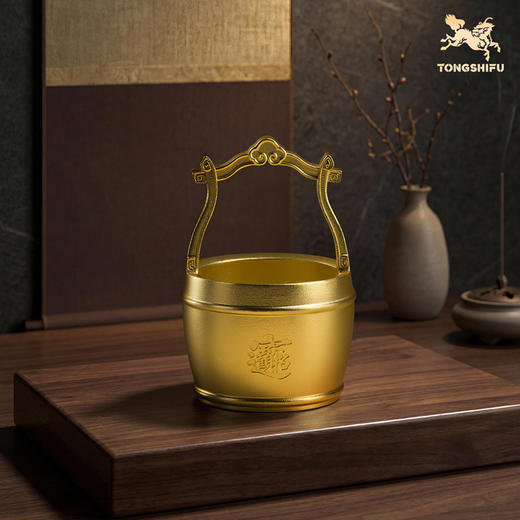 铜师傅《一桶金》书房装饰水桶铜摆件 招财进宝日进斗金乔迁礼物 商品图5