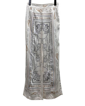 女款丝质印花直筒长裤 可配套装ba