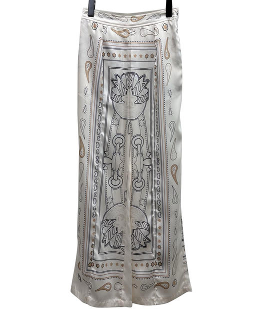 女款丝质印花直筒长裤 可配套装ba 商品图0