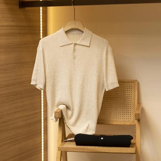 【lyyk-F88010】男子透气亚麻针织休闲百搭短袖POLO衫！！ 商品图1