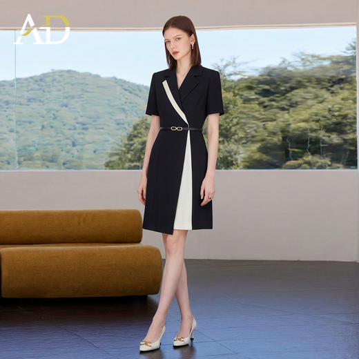 AD正式场合西装连衣裙女夏2026新款高级感大方得体穿搭主持人裙子 商品图2