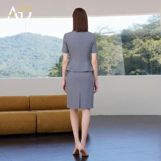 AD正式场合短袖西装套裙女夏2026新款职场穿搭案场客服工作服裙子 商品图4