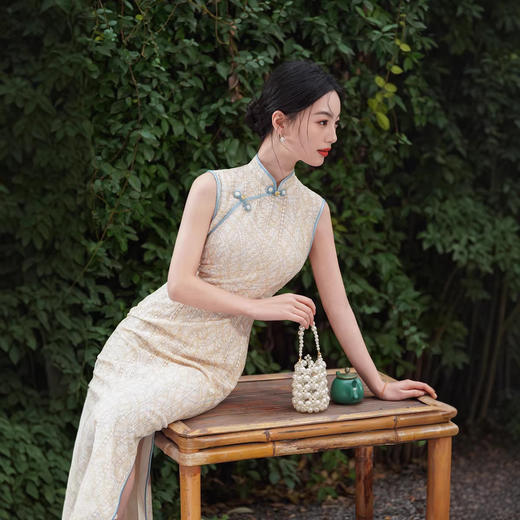 春夏新款旗袍改良无袖年轻款蕾丝气质国风修身复古日常旗袍XL1761 商品图2