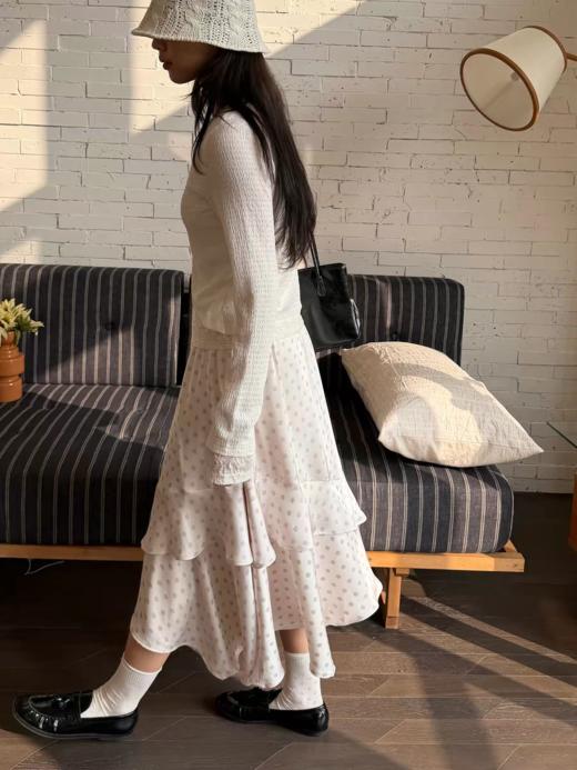 nothe Case布然/NC261830/「淡紫落日」垂感波点 缎面插片不规则飘逸温柔半身裙 商品图4