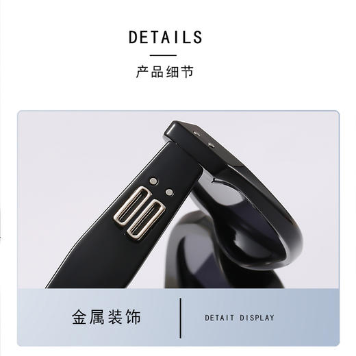 【复古猫眼造型、男女同款】Jennie新款gm复古猫眼墨镜女小脸高级感小框欧美街拍辣妹太阳眼镜.TA 商品图3