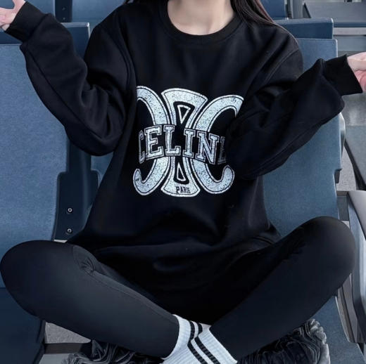 女款长绒棉印花长袖T恤he008 商品图3