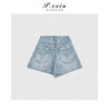 04-3潘依绣丁丁宠粉潘依绣 夏日氛围感韩系水洗磨破百搭牛仔短裤 D6507 商品缩略图2