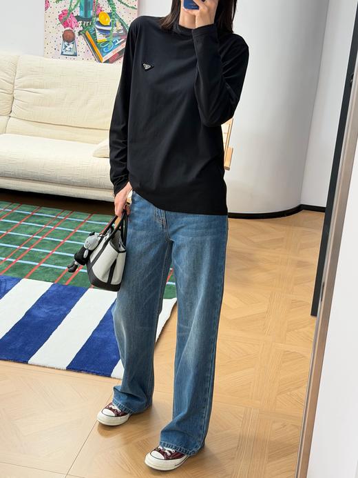 普拉达 三角标长袖T恤 商品图6