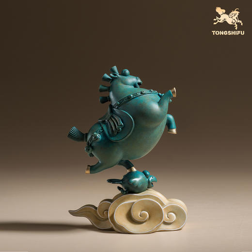 铜师傅《乐踏云歌》国风马摆件 家居创意工艺品 装饰品乔迁礼物 商品图2