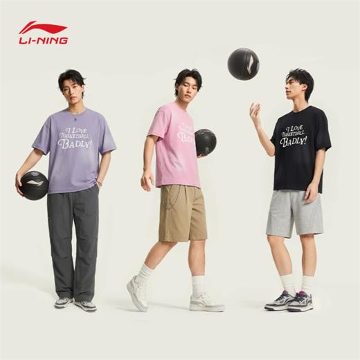 李宁反伍BADFIVE男子冰感舒适宽松短袖文化衫AHSW175 商品图2