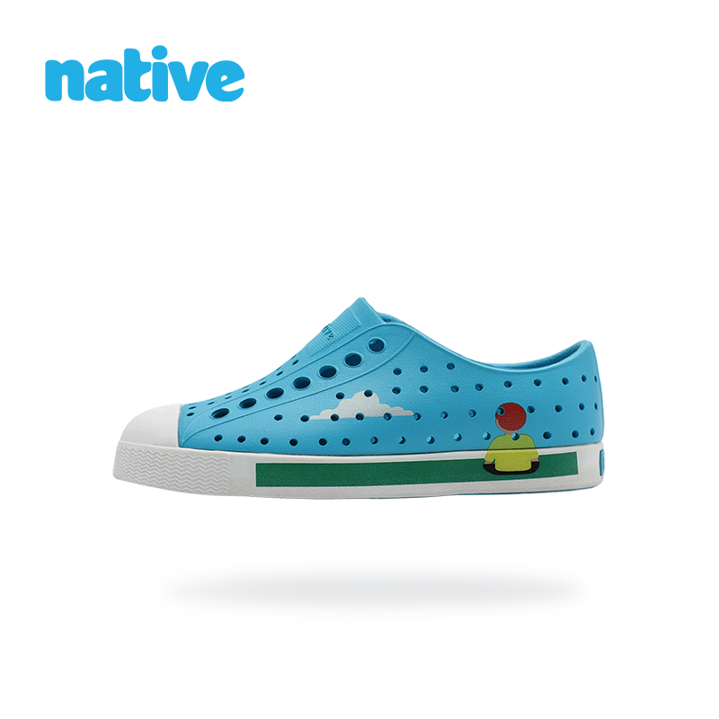 【2026native】儿童洞洞鞋jefferson孩童印花沙滩凉鞋透气鞋