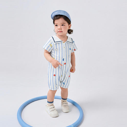 迷你巴拉巴拉宝宝连体衣婴儿萌趣翻领哈衣爬服外穿高颜值2026夏 商品图3