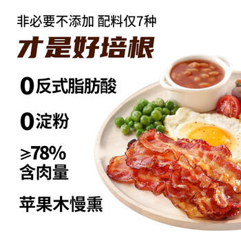 万威客 精选培根120g*5 冷冻猪肉烟熏美式欧式培根片早餐肉片西式烧烤 商品图4