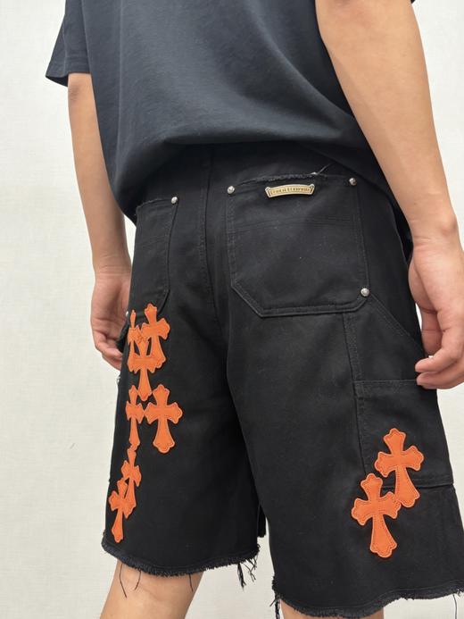 男款刺绣毛边休闲短裤he009 商品图3