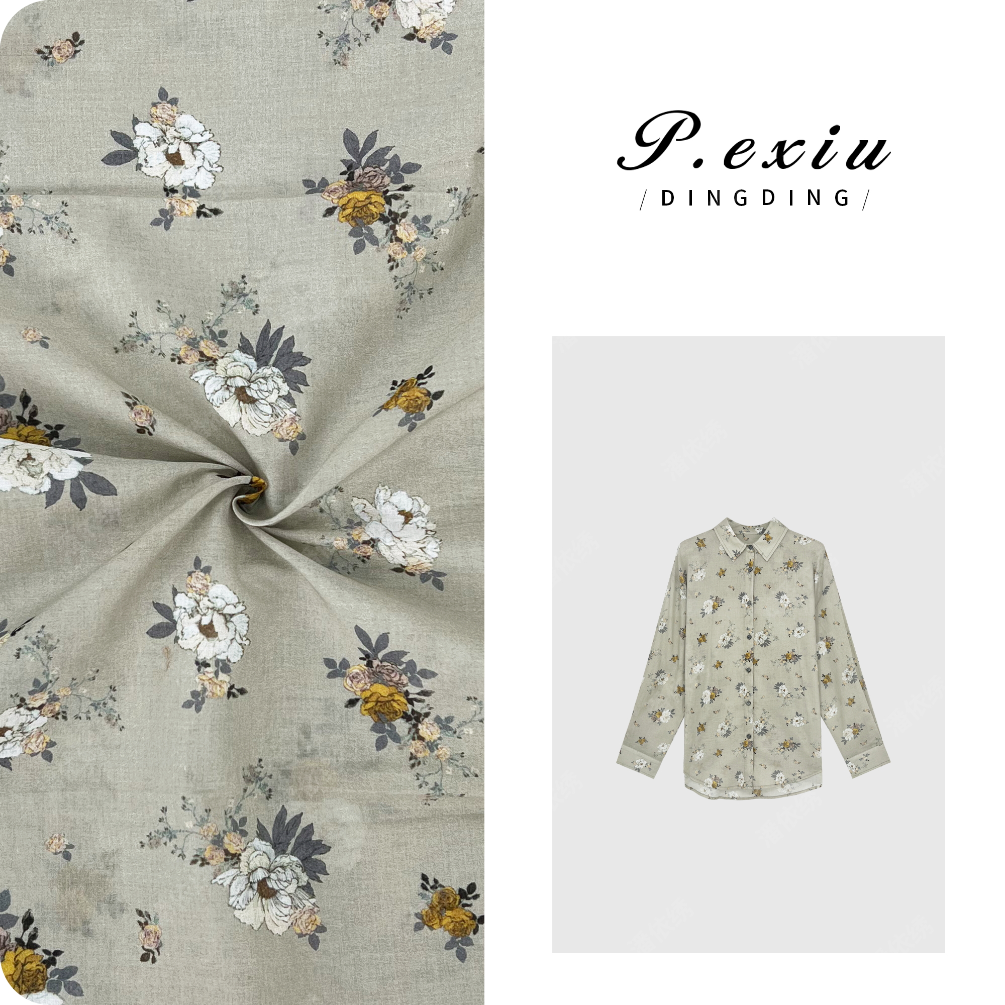 04-3潘依绣丁丁宠粉【栀子花开】新国风高级精致立领长袖衬衫 W-62422