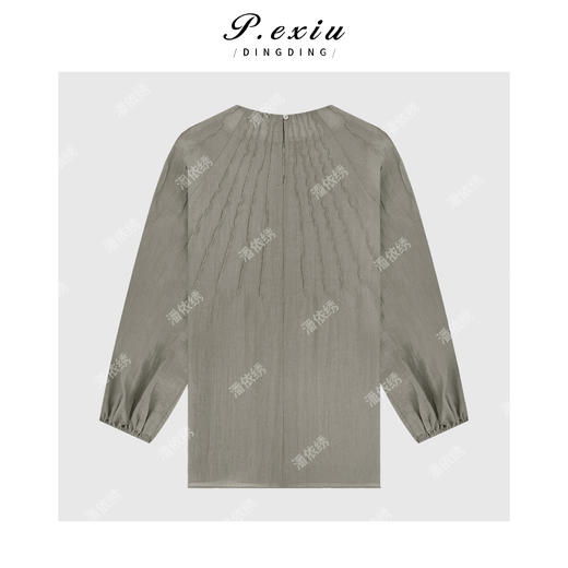 04-4潘依绣丁丁宠粉【茉莉小调】轻熟风肌理感褶皱设计长袖衬衫W-62881 商品图2