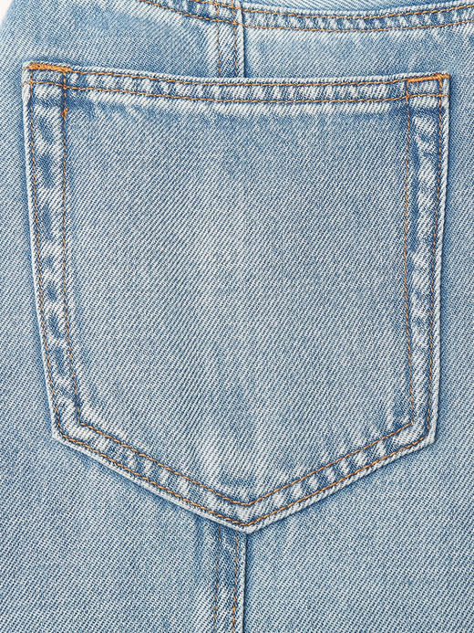 老钱风高腰浅蓝阔腿牛仔裤女夏季薄款垂感分割线宽松显瘦直筒拖地裤 商品图4