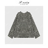 04-4潘依绣丁丁宠粉圈圈纱宽松慵懒减龄条纹撞色V领长袖上衣 WH00380 商品缩略图1