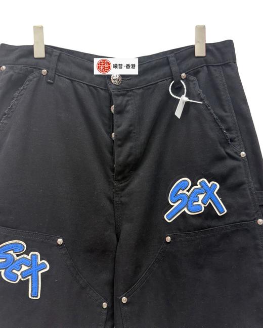 男款破损刺绣短裤he009 商品图2