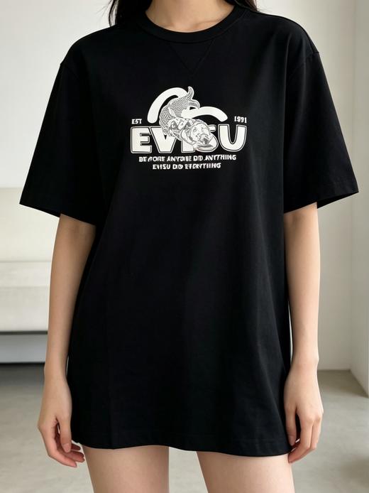原单，EVISU 锦鲤海鸥标语印花短袖T恤  男女同款   鱼佛短袖 商品图1