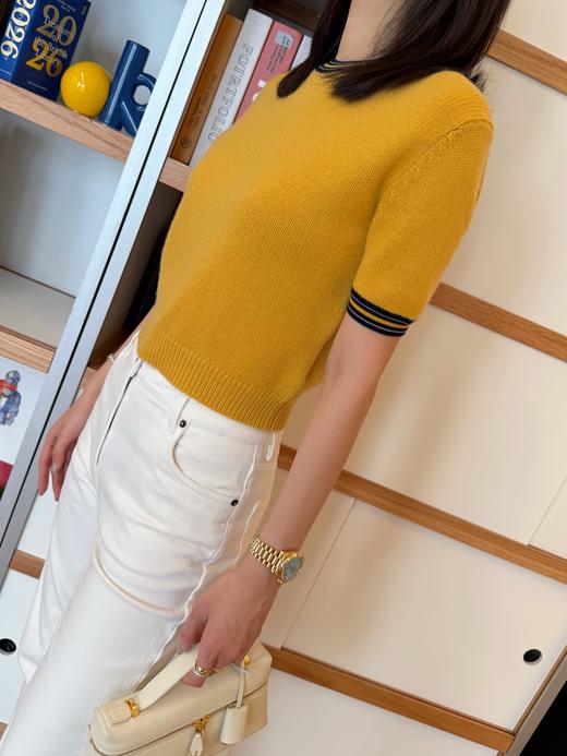 普拉达 新品26Ss亮黄短袖针织衫 商品图5