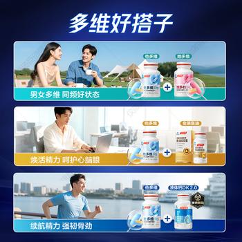 汤臣倍健他多维双层片180片男士多种复合维生素b族维生素d3补钙锌硒烟酰胺 商品图4