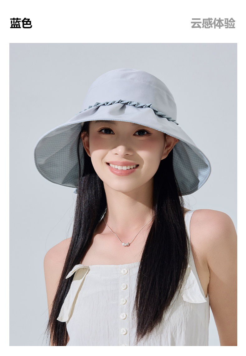 防晒帽春夏新款减龄花边空顶帽JC3479