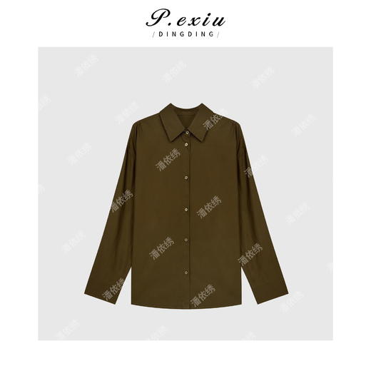04-3潘依绣丁丁宠粉100%棉法式简约设计感百搭长袖衬衫 7087T 商品图1