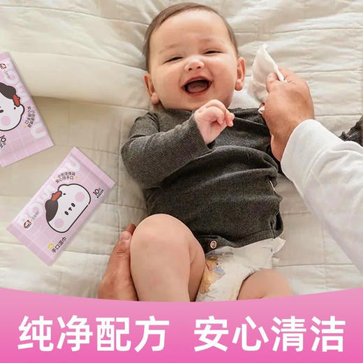 贝皙妮手口湿巾10片*10包(粉色) 湿巾 洁面巾 商品图3