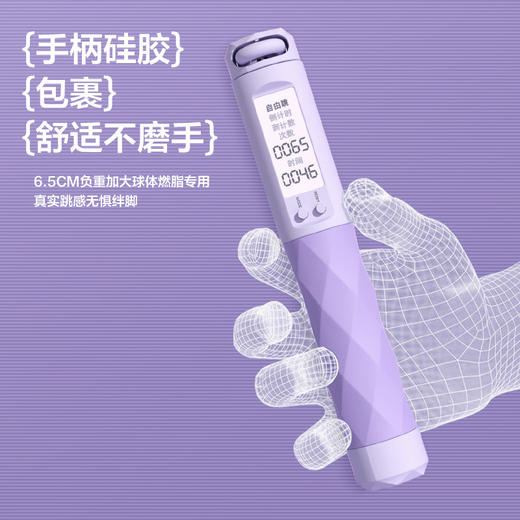 【钢丝耐磨！久跳不累】新款成人电子计数跳绳智能负重钢丝绳学生体育运动用品大球跳绳。xb 商品图3